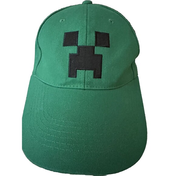 Minecraft Jinx Hat Cap Adjustable Green Creeper Baseball Youth, Embroidered NICE - Picture 1 of 5